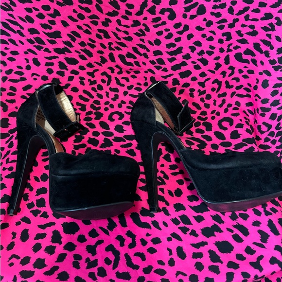 Black Luichiny Suede High Heel Size 7 - Picture 3 of 4